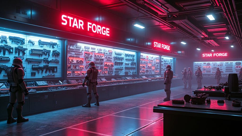 Cyberpunk Sci-Fi Storefront in Neon Glory