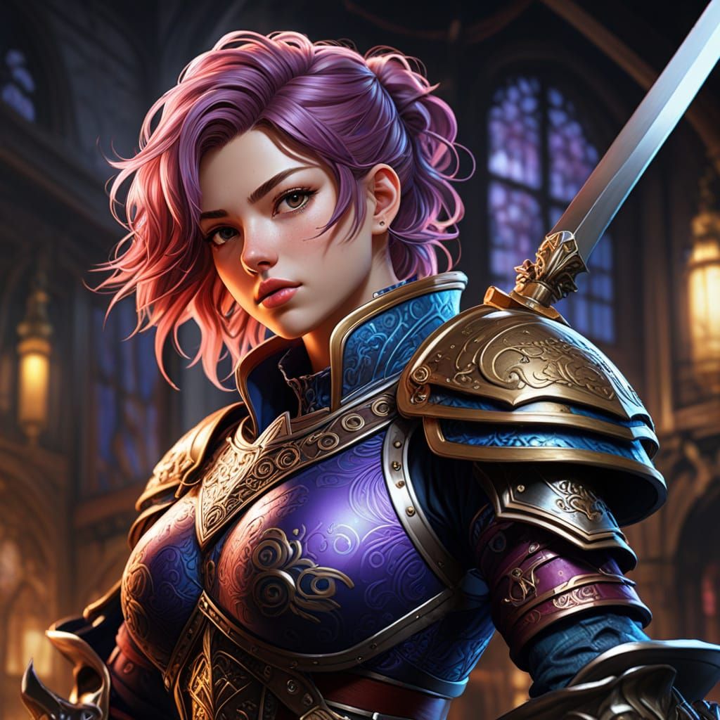 Vibrant Anime Landsknecht Warrior