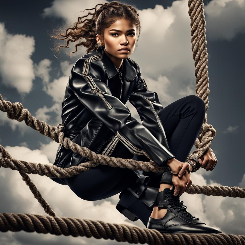 Zendaya as Spy in Hyperrealistic Action Shot