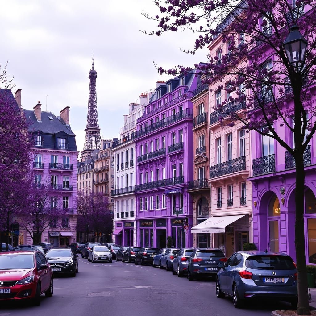 Purple Paris: A City Bathed in Violet Hues