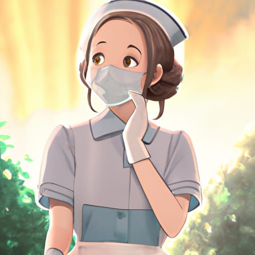 1940s English Nurse in Studio Ghibli Style