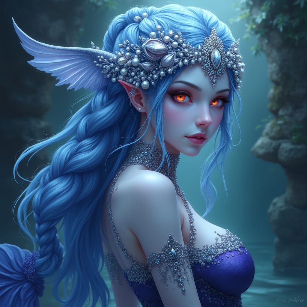 Ethereal Siren Vampire Warlock in a Dreamlike Aesthetic