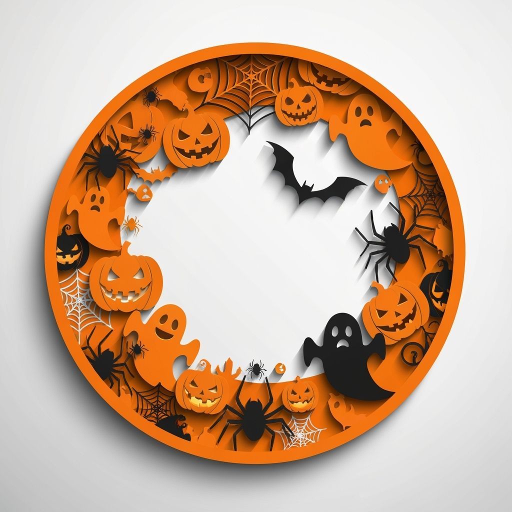 Festive Halloween Paper Cut Craft in Circular Design