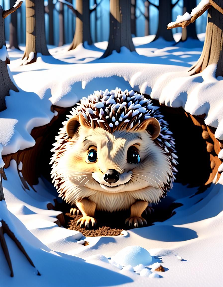 Hedgehog see’s his shadow means spring comes early!