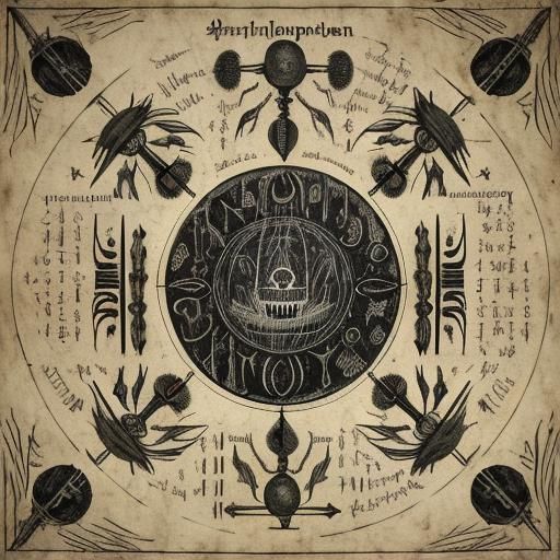 Lovecraftian Summoning Ritual Instructions on Papyrus