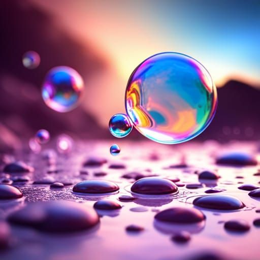 Star-Filled Soap Bubbles: Hyperrealistic Masterpiece