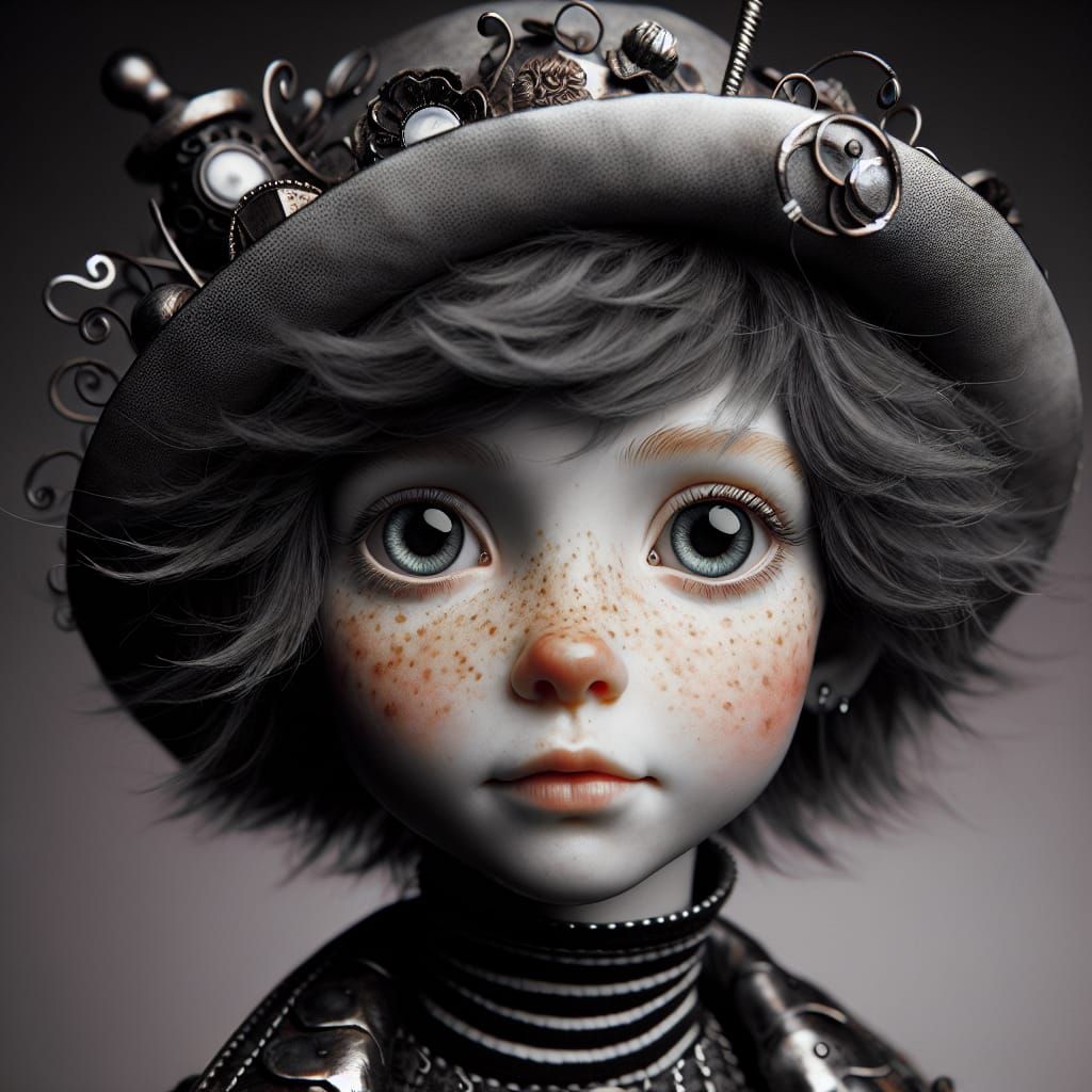 Quirky Girl with Futuristic Hat