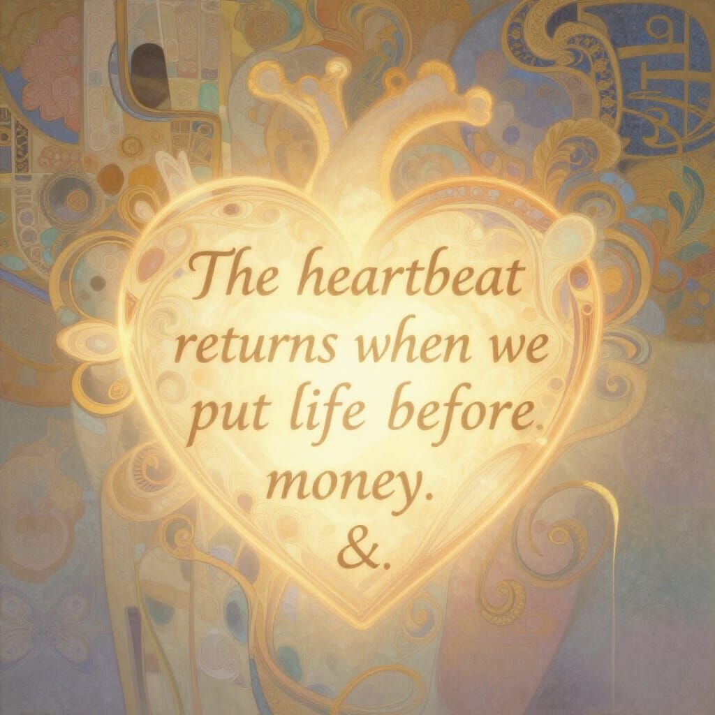 Ethereal Heart Glows with Hopeful Message