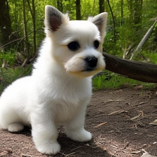 Charming Dog Portrait with Line Art