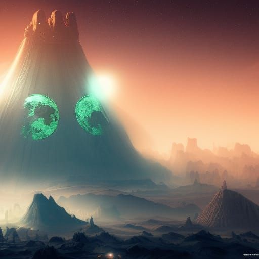 Fantastical Lunar City in Detailed Matte Painting