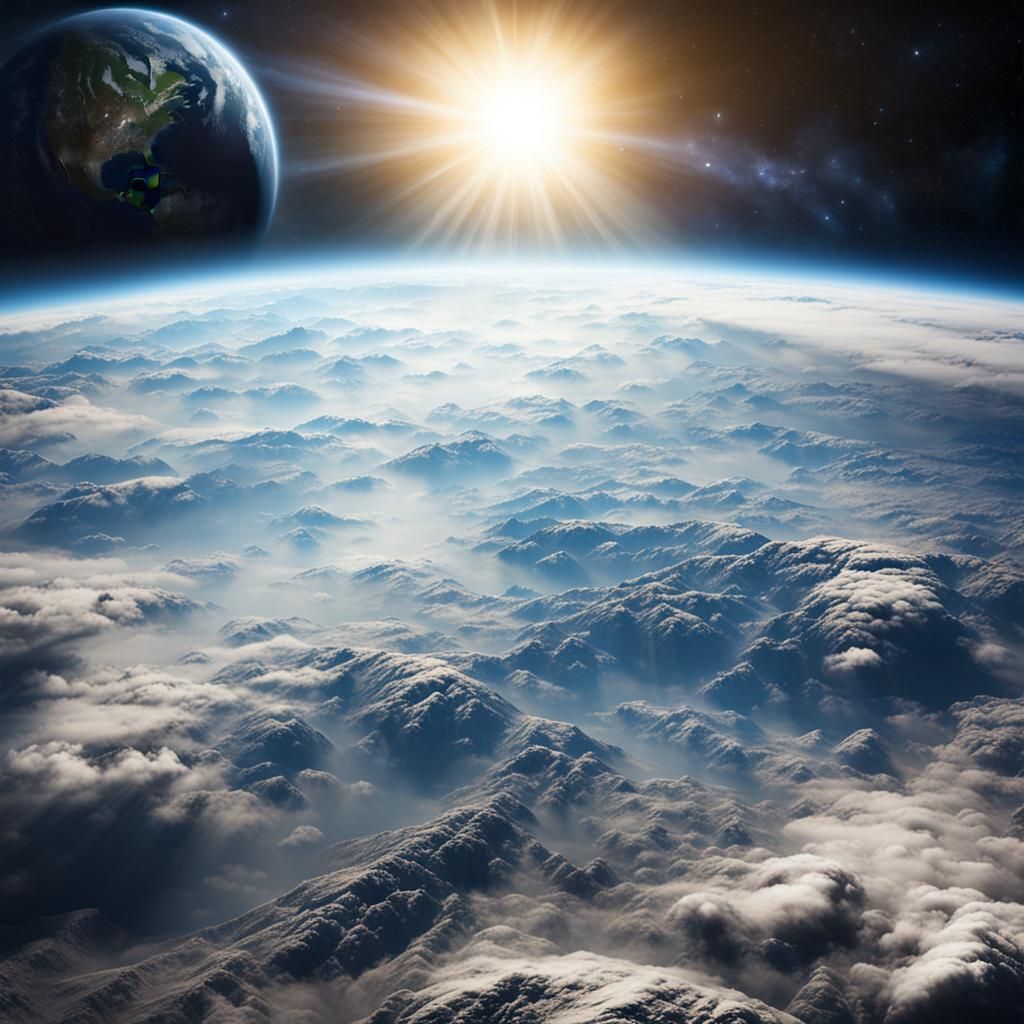 Earth From The Moon With Divine Light