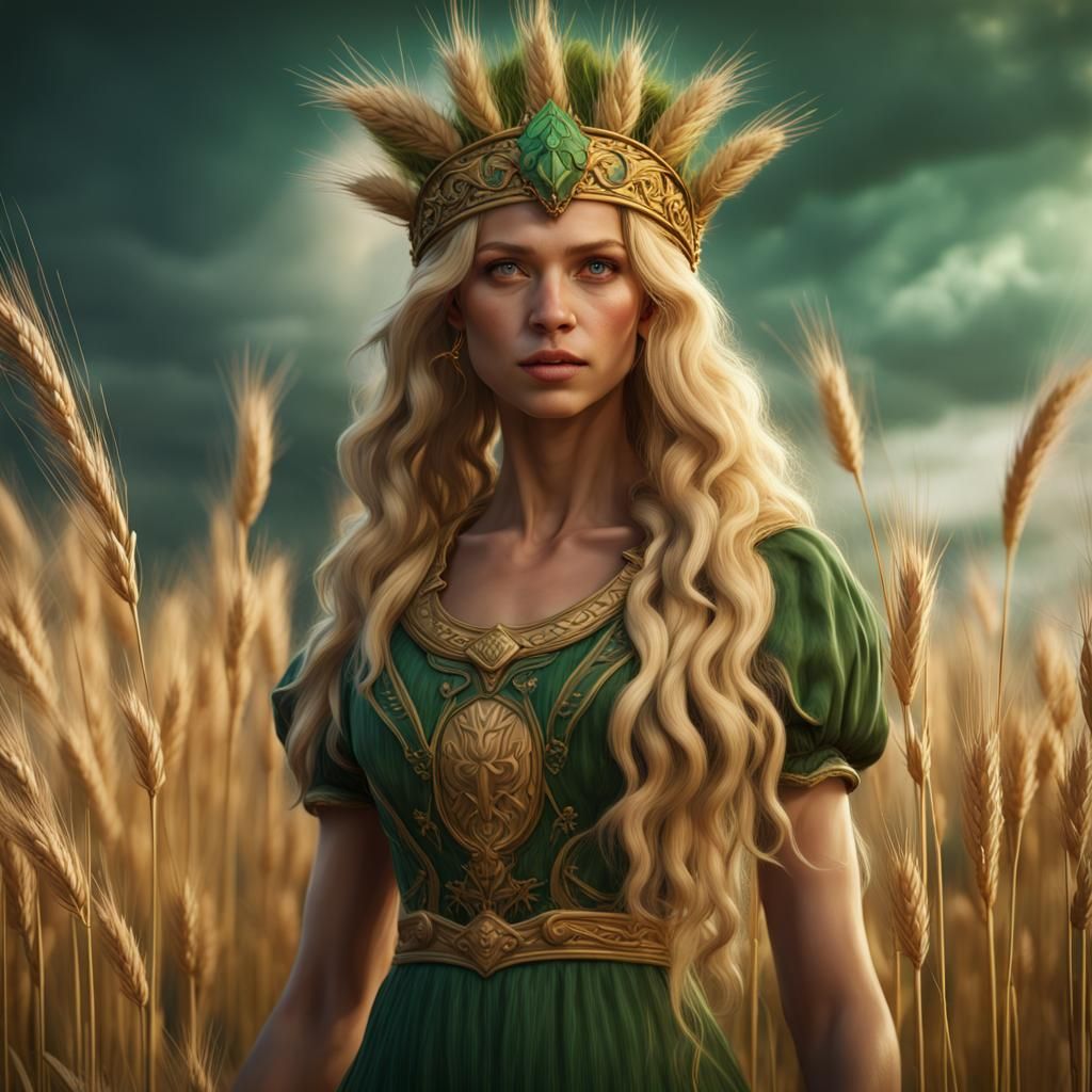 Goddess of Agriculture in a Wheat Field