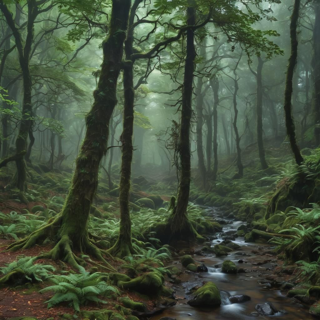 Rainy day in the woods