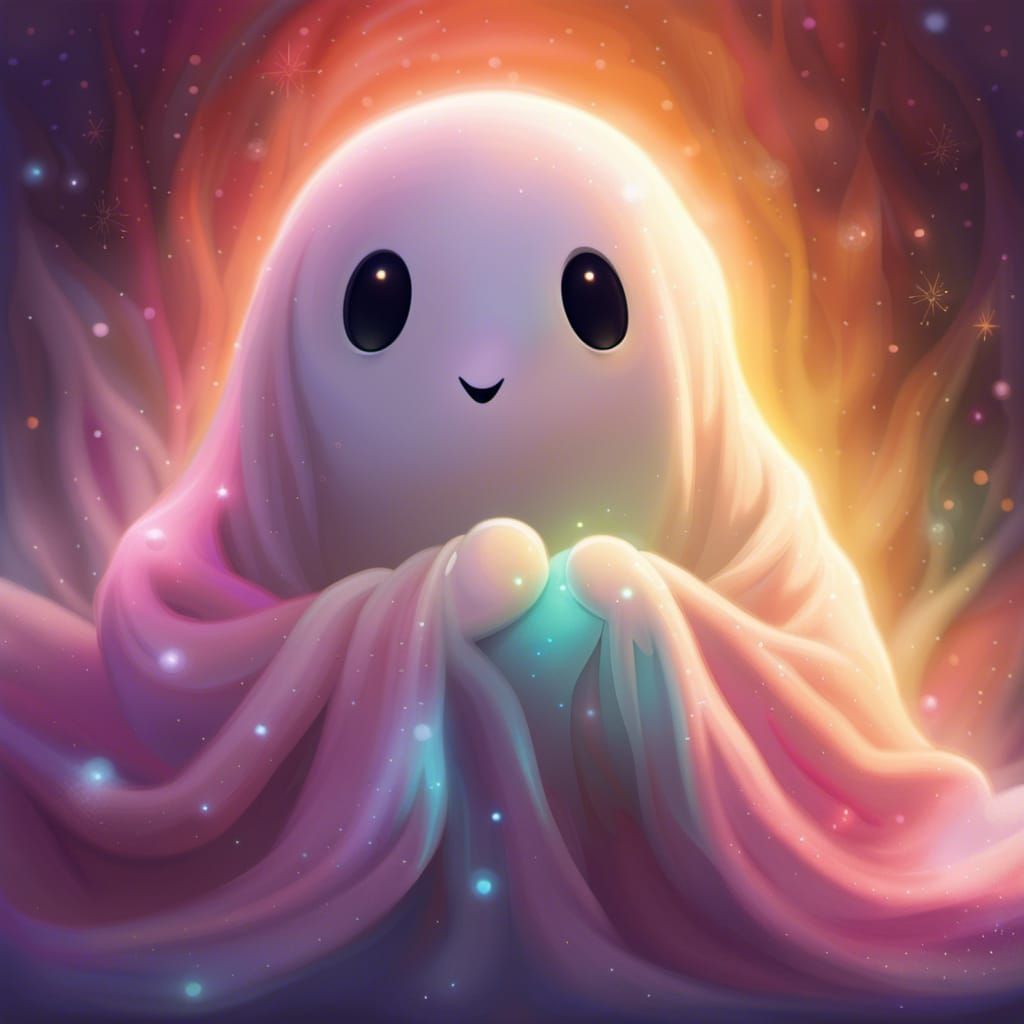 Friendly Ghost Giving a Hug in Magical Light