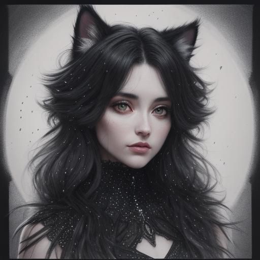 Calico Kitten Constellation in Bioluminescent Love Alley