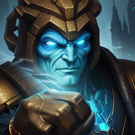 Stone and Brick Golem in Fantasy Art Style