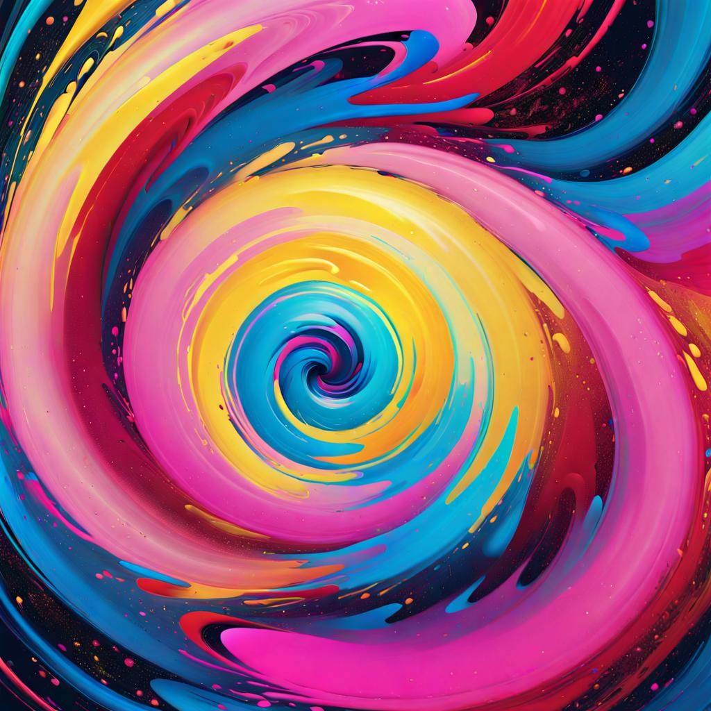 Vibrant Abstract Vortex in Bold Digital Art Style