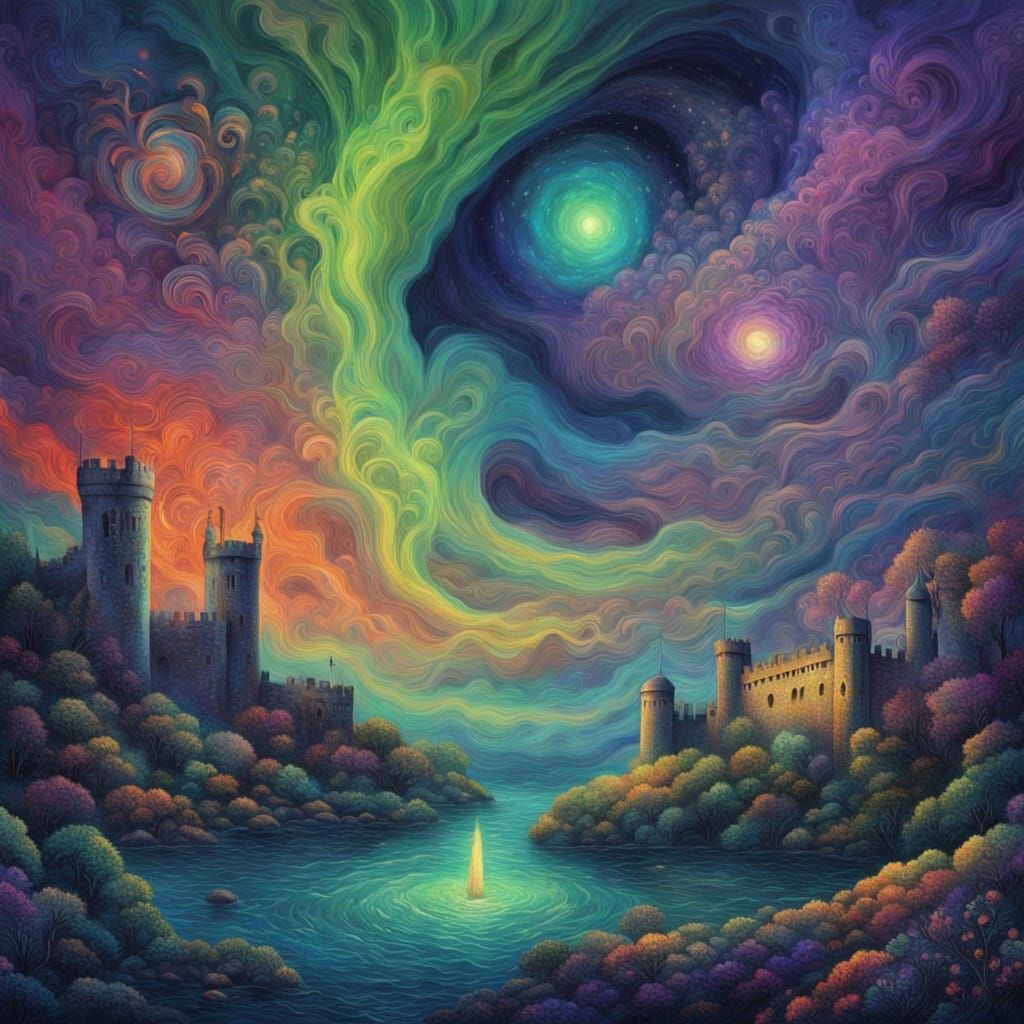 Cosmic Surrealist Tower of London at Dusk