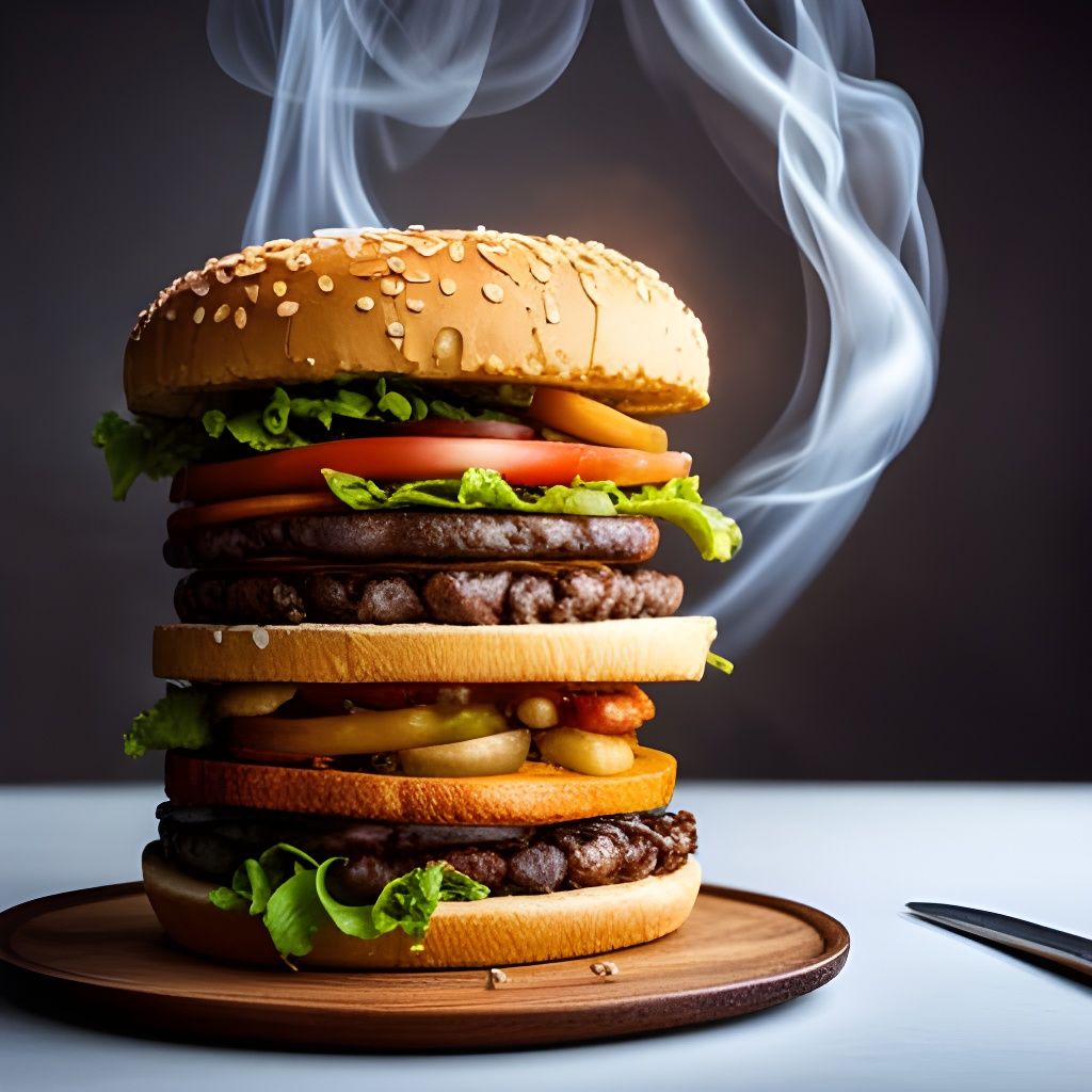 Steaming Super Big Mac in 1950s Diner