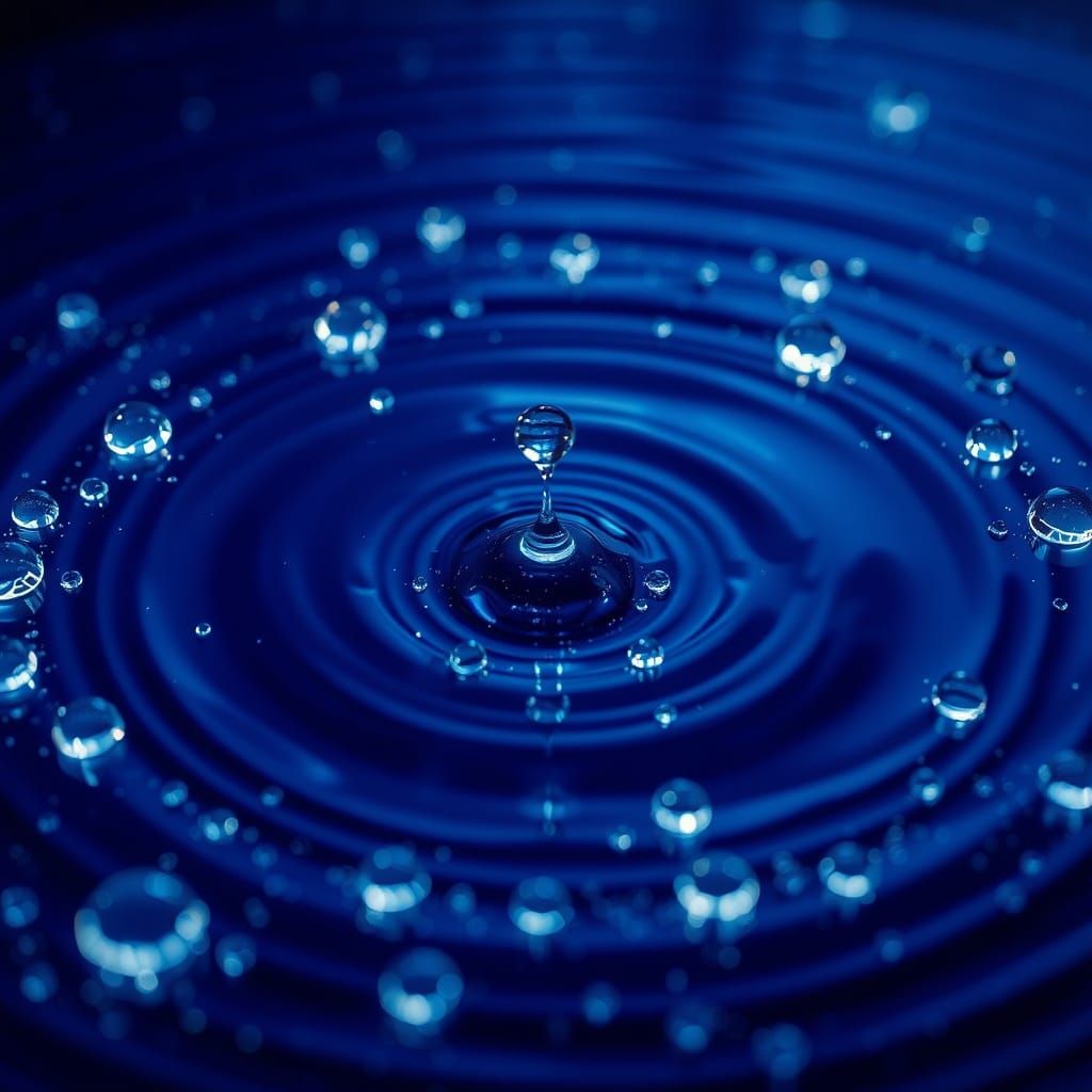 Macro Shot of Glowing Ripples Forming Sacred Geometry