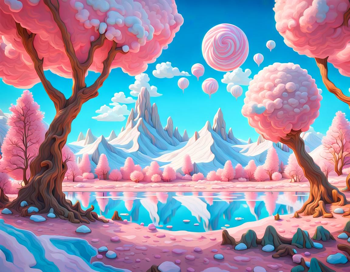 Candy Landscape in Van Gogh Style