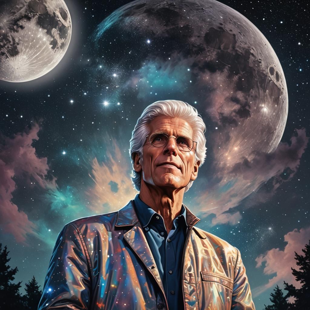 Ted Danson in Moonlight: Holographic Astral Illustration