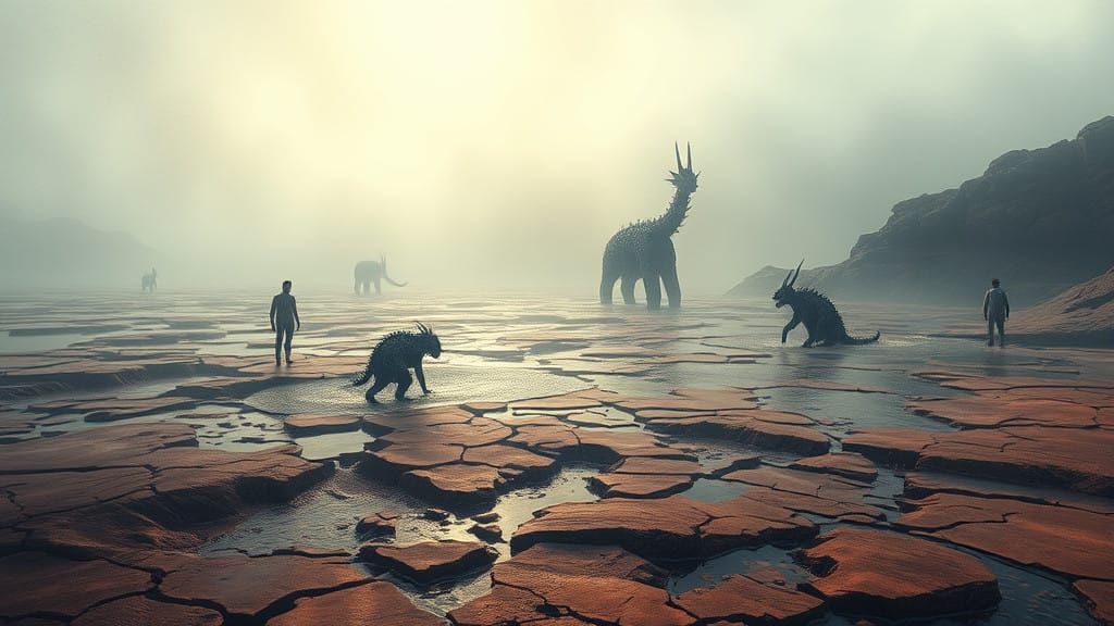 Mythical Beings Emerge from Primordial Clay Lake