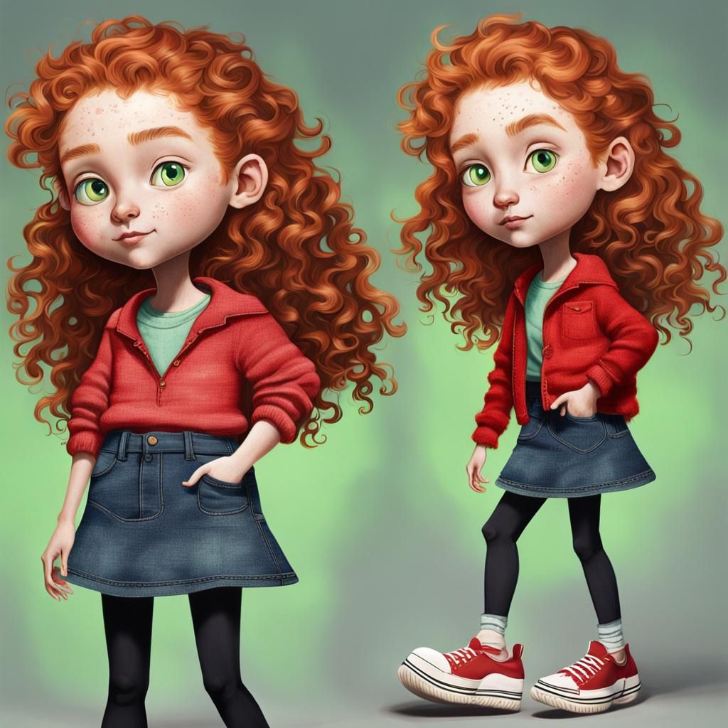 Red-Haired Girl with Freckles in Comic Art