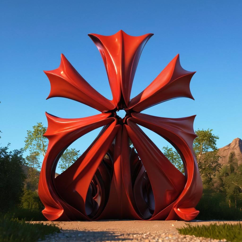 Abstract Twisting Fractals in Photorealistic 3D