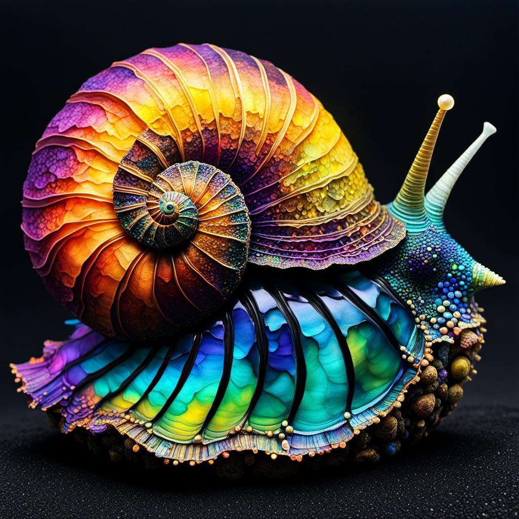 Iridescent Sea Snail on Lava Rock