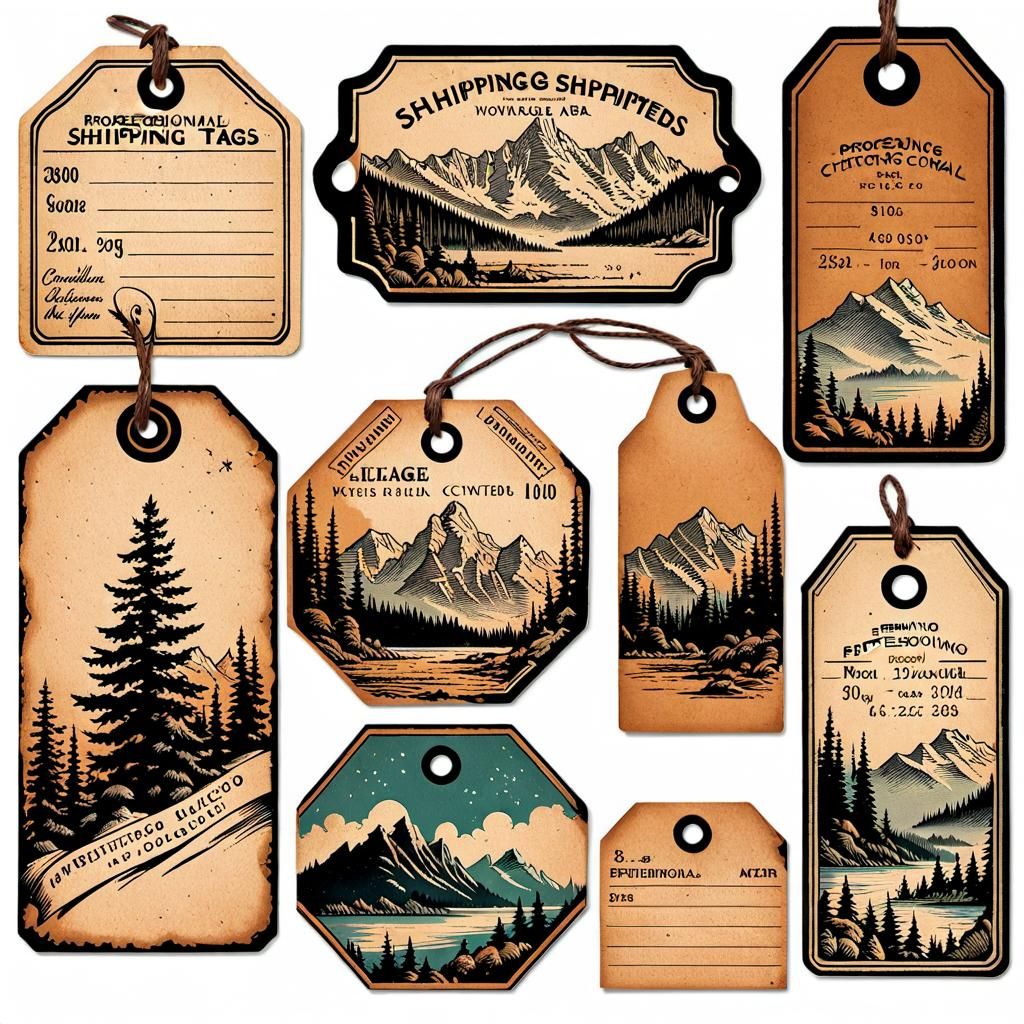 Vintage Shipping Tags Collection for Junk Journals