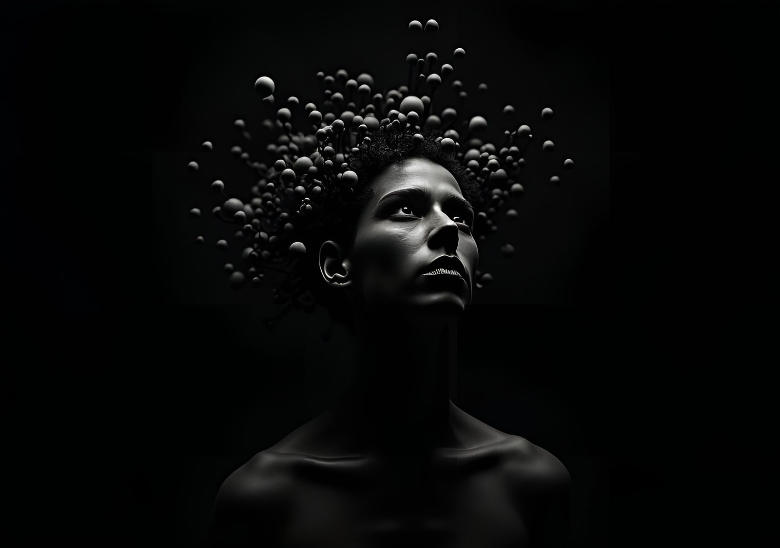 Minimalist Black Geometric Patterns on Black Background