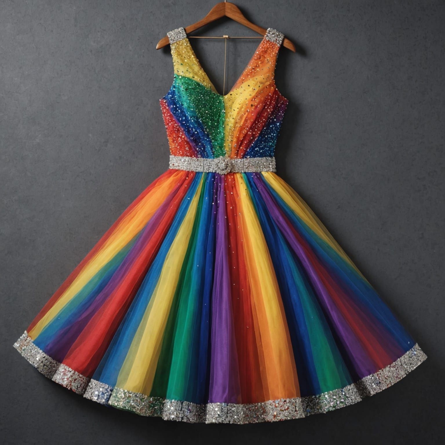 Rainbow Diamond Dress Fashion Design