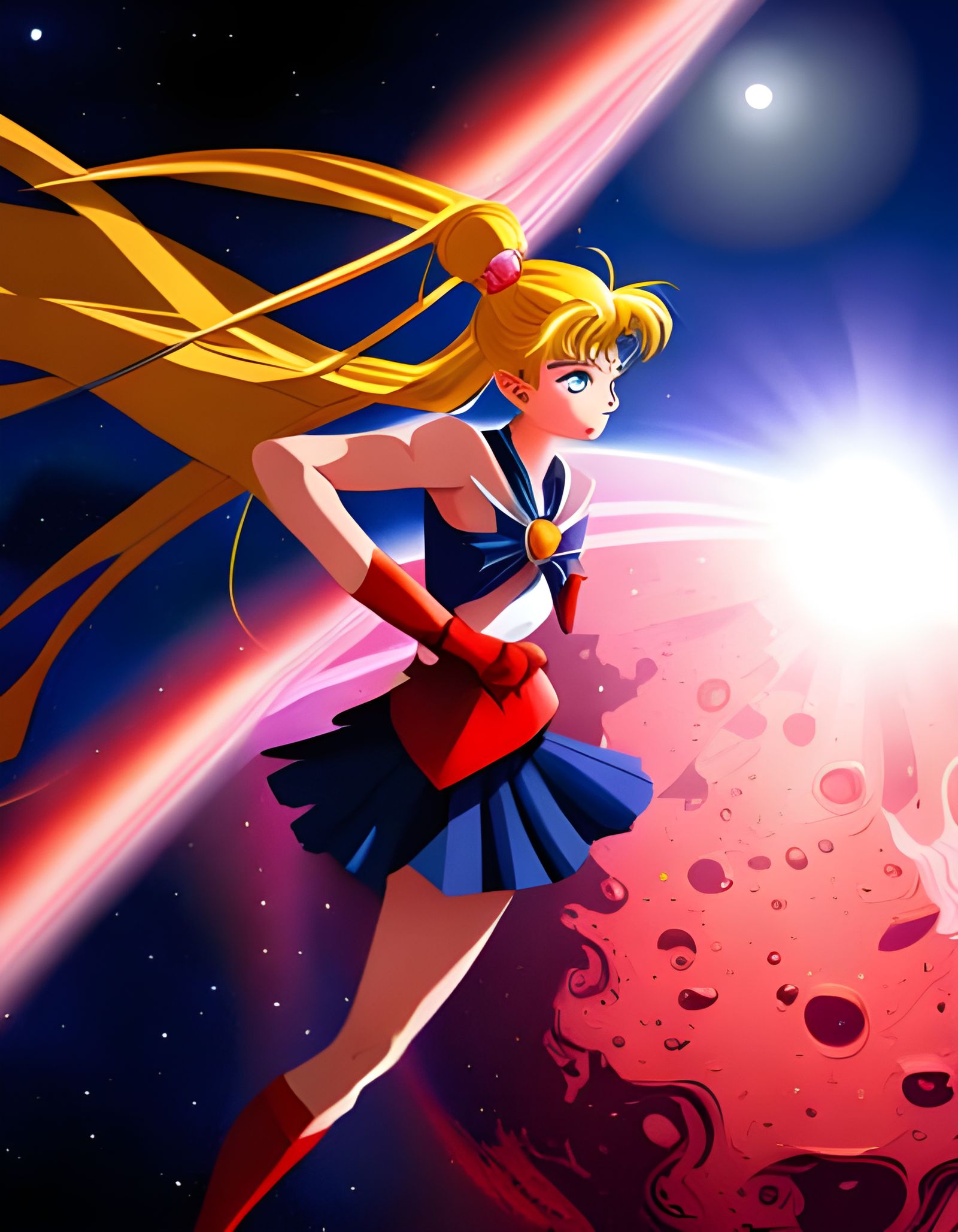 Epic Battle on the Moon: Alien vs. Sailor