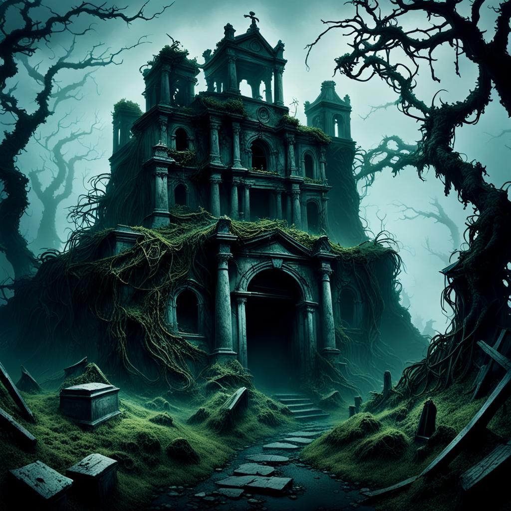 Haunted Island of the Undead: 3D Digital Art