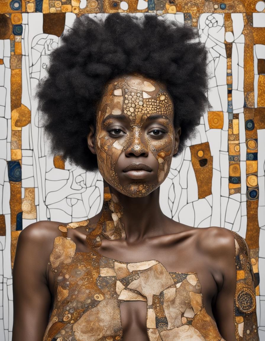 African American Woman in Klimt Style