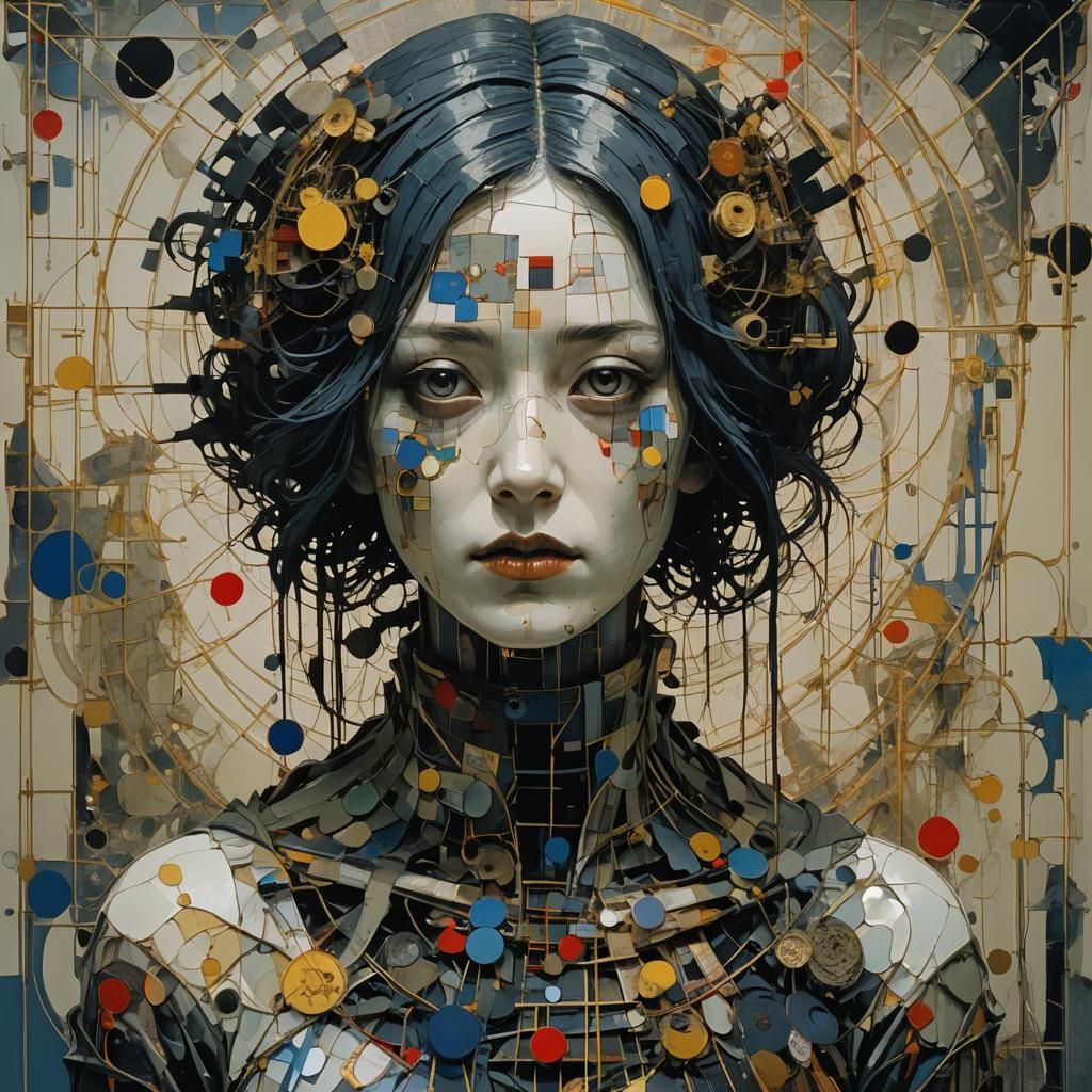 Abstract Gothic Portrait in Surrealist Style