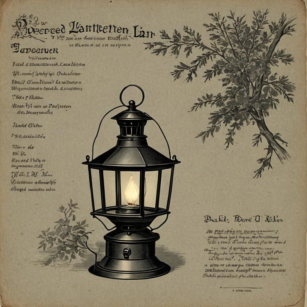 Antique Pierced Lantern: Detailed Matte Painting