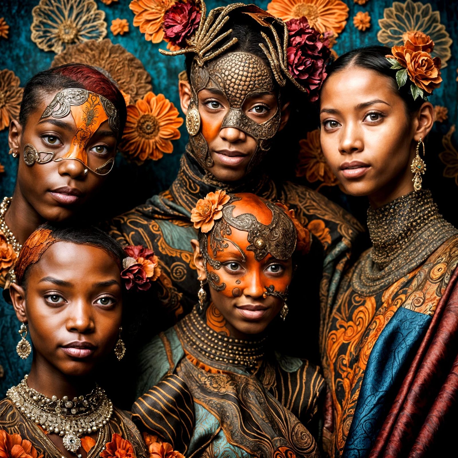 Surreal Restaurant Scene with Beautiful Aliens