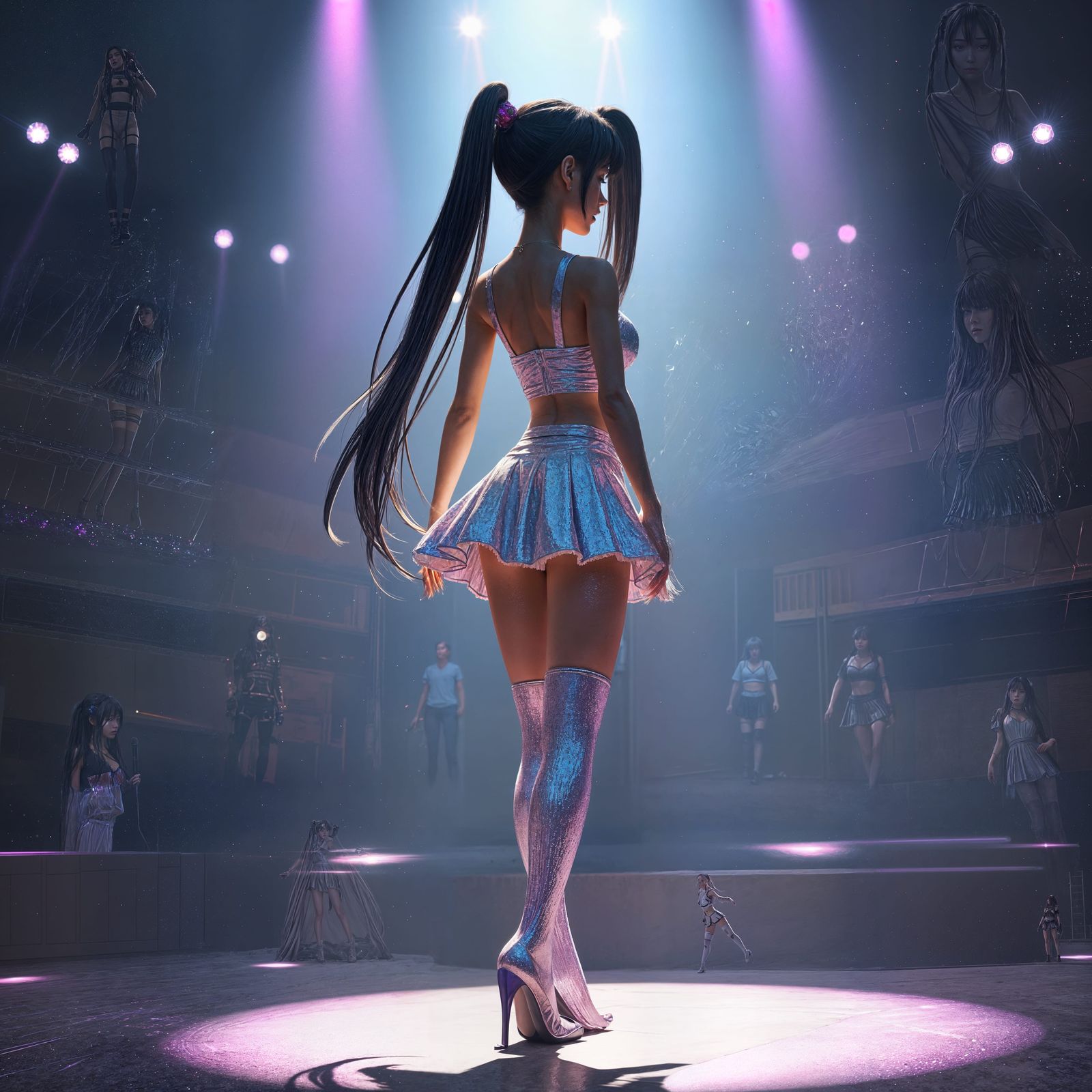 Rainbow Bismuth Idol in Anime Style