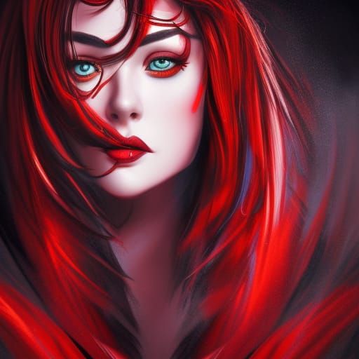 Intricately Detailed Portrait of Brunette Witch in Splash Ar...