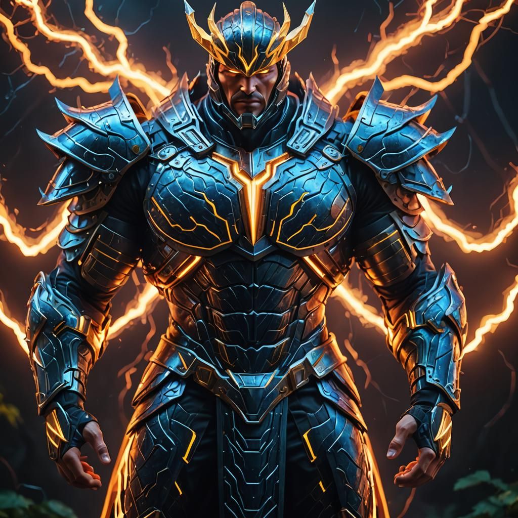 Armored Slavic God of Lightning in Organic 3D