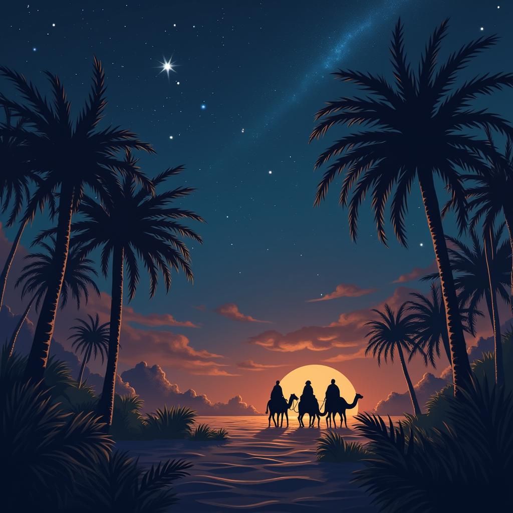 Ornate Arabian Nights Lyrics Illustration