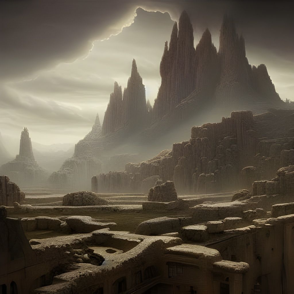 Ancient City of Bones: Hyperrealistic Matte Painting