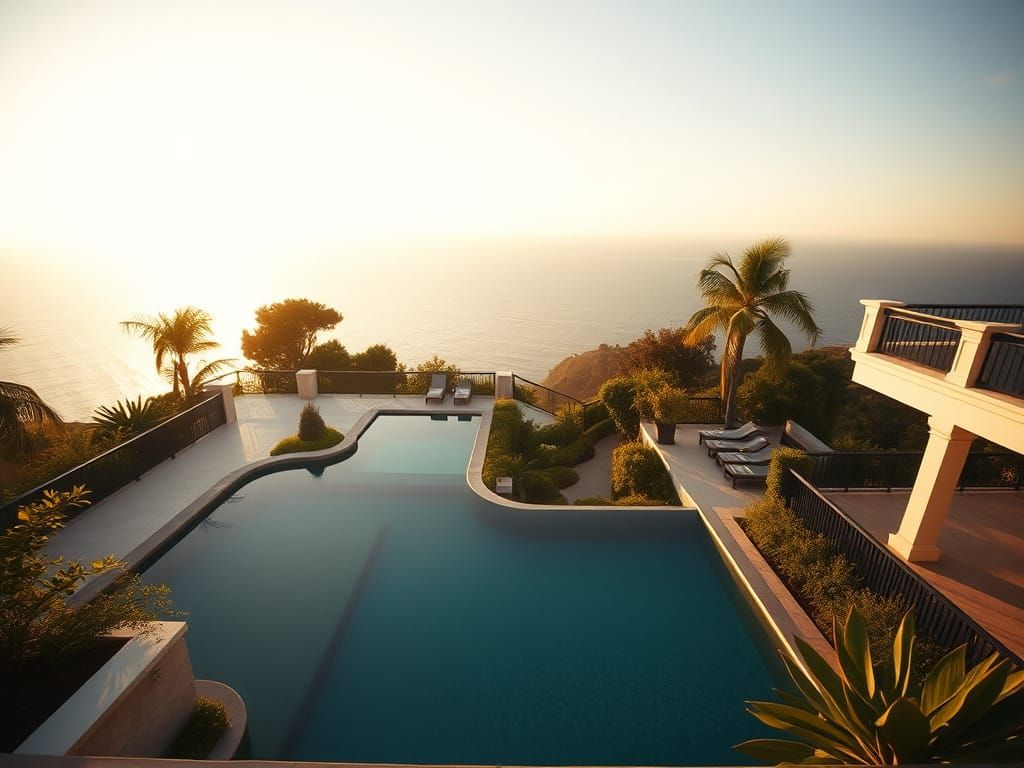 Luxury Penthouse with Pool in Cinematic Style