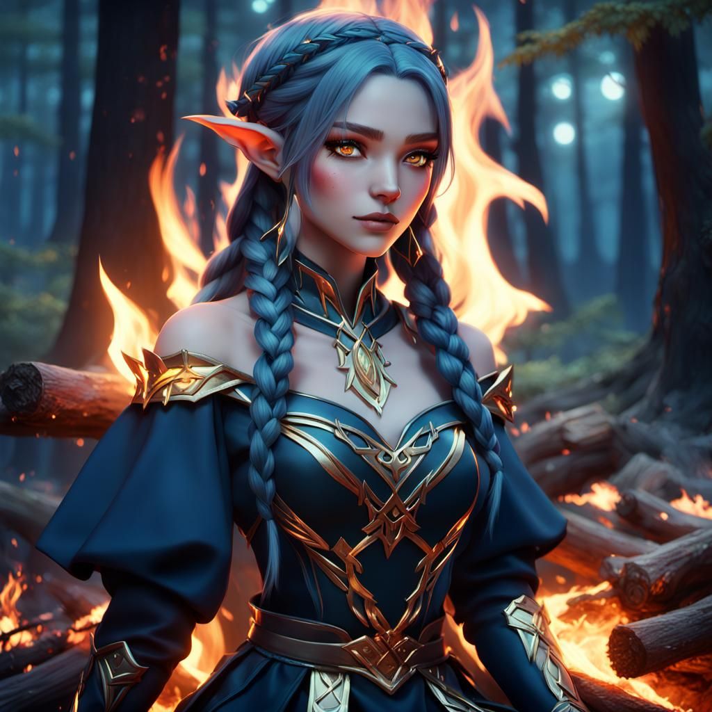 Beautiful Elf by Campfire, 3D Anime Art