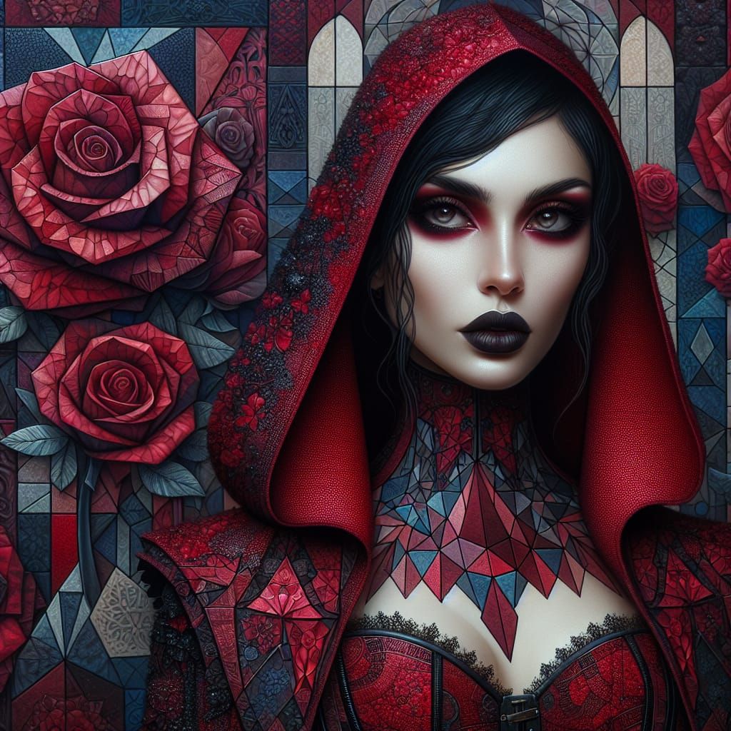 Middle-Eastern Woman in Gothic Geometric Style