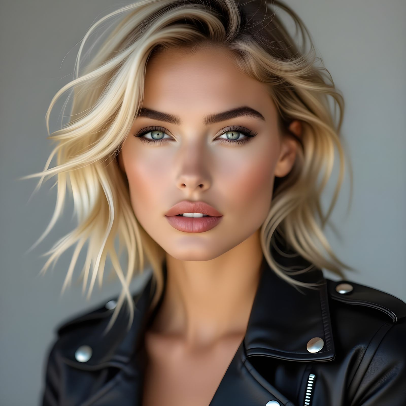 Striking Portrait of a Woman in Black and White