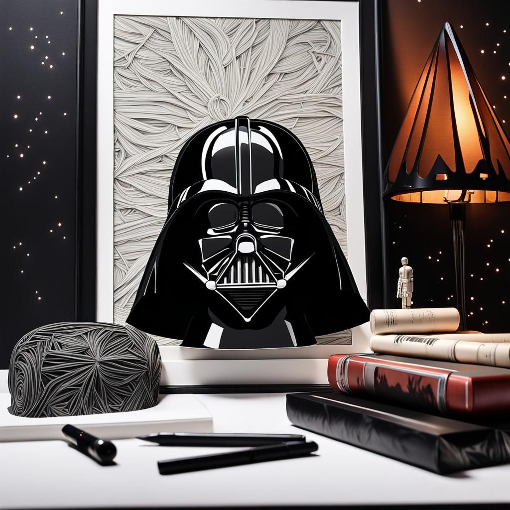 Darth Vader Helmet Portrait in Art Deco Style
