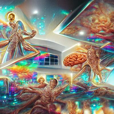 Astral Scientology Holographic Illustration in Mixed Media